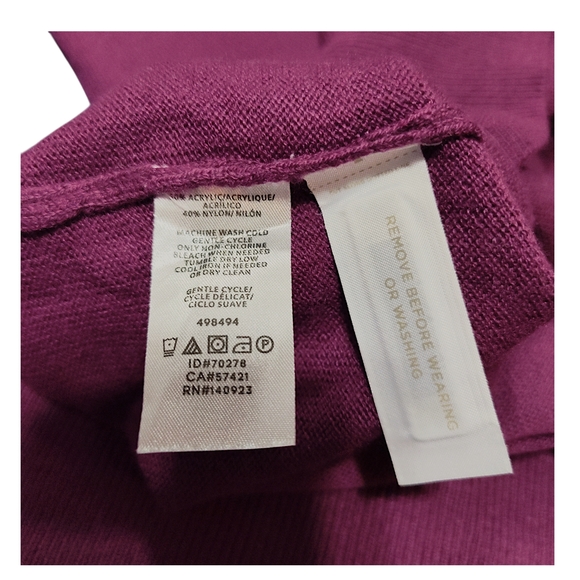 LOFT Cowl Neck Tunic Sweater Womens Size Extra Small - Purple - Picture 5 of 6